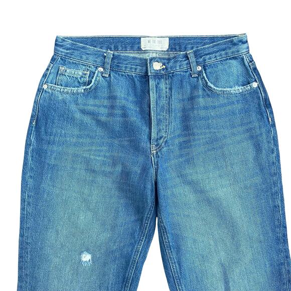 Free People Maggie Cropped Jeans 29 Mid Rise Straight Leg Distressed Boho Casual - Picture 3 of 9
